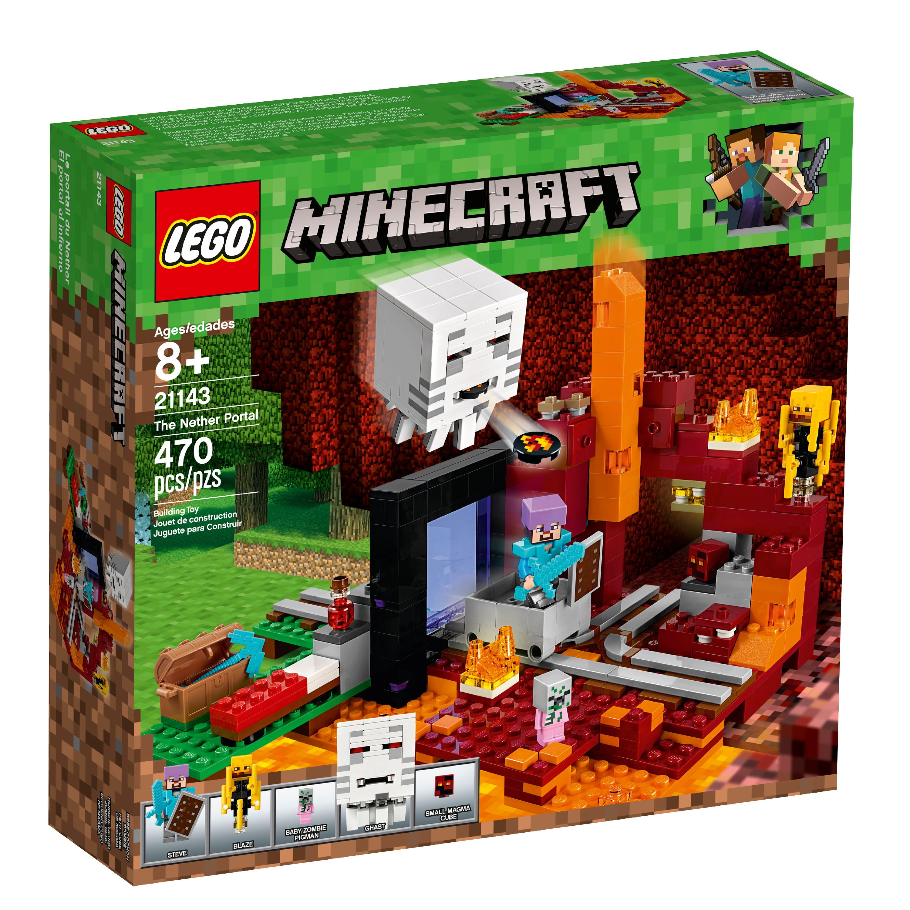 Lego Minecraft The Nether Portal 21143 470 Pieces Walmart Com Walmart Com
