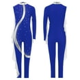 thumbnail image 3 of Aislor Girls Gymnastics Unitard Costume Rhinestone Metallic Patchwork Long Sleeve Jumpsuit for Ballet Dance 6-16 Years Blue 10, 3 of 4