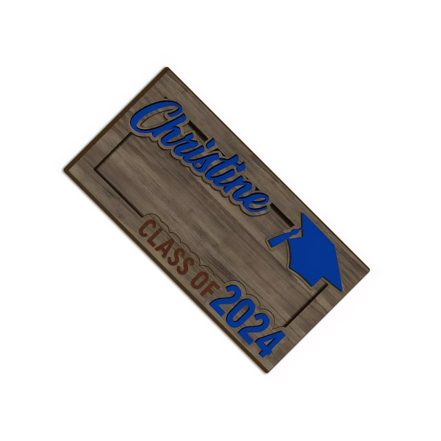 Inteprter Cartera de madera resistente para dinero de graduación de clase de 2024 y el mejor artículo decorativo Decoración del hogar azul