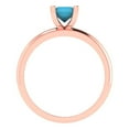 thumbnail image 4 of 1 ct Emerald Cut Simulated Turquoise Solitaire 18K Rose Gold Womens Engagement Ring, 4 of 5