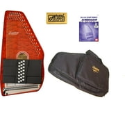 Oscar Schmidt 21 Chord Classic Autoharp, Quilted Maple Top Trans Red, OS21CQTR AC445PACK