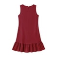thumbnail image 6 of FengLS Womens Sundress Fashion Ruffle Hem Sleeveless Tank Mini Dress Summer Beach Comfy Round-Neck Knee-Length Dress, 6 of 7