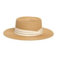 thumbnail image 2 of LRen Tea Party Hats for Women Stylish Paper Straw Bucket Hat for Women Summer Casual Beach Dress Accessory With Wide Brim Sun Khaki2, 2 of 3
