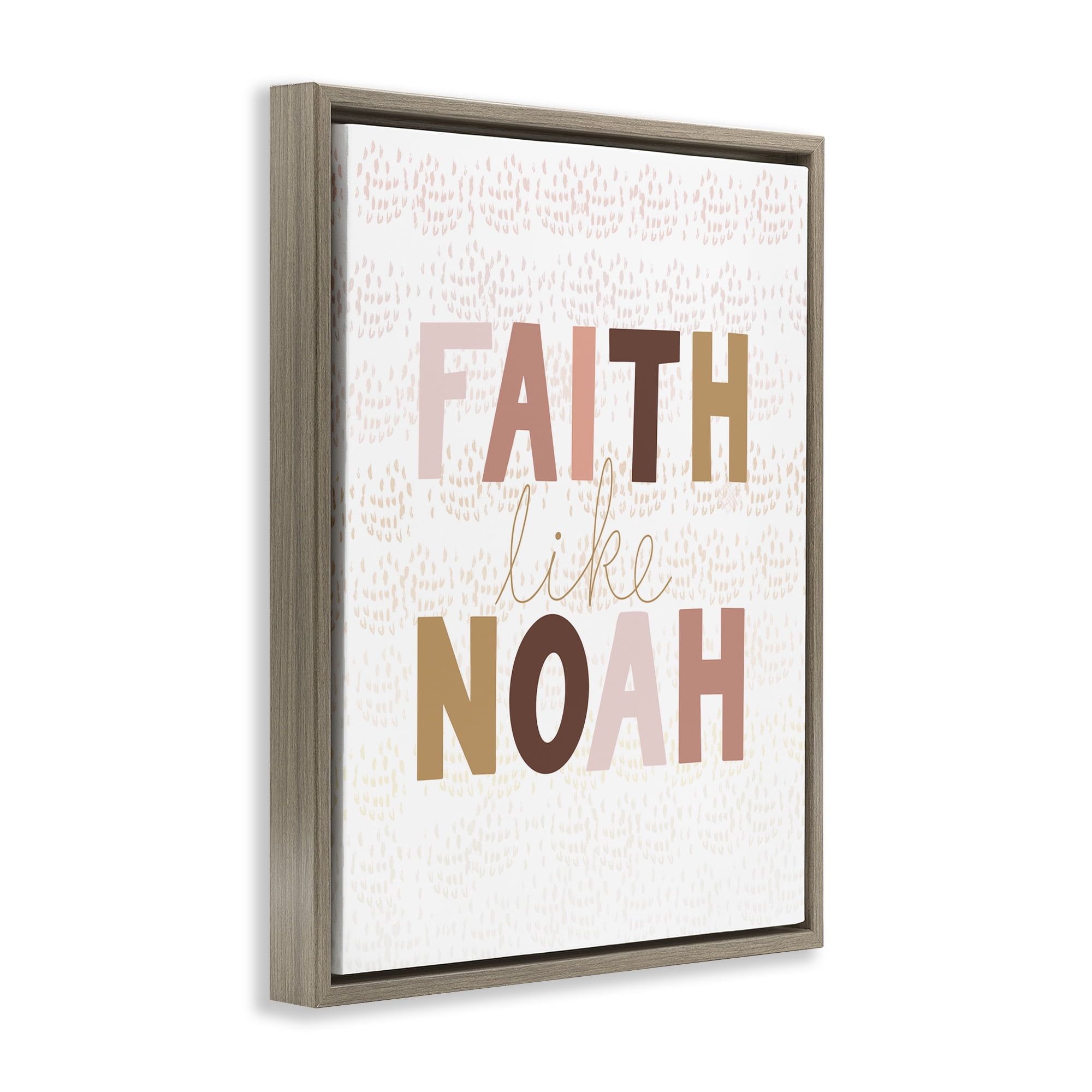Stupell Industries Pastel Faith Like Noah's Religious Painting Brown Floater Framed Art Print Wall Art, 25 x 31