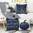thumbnail image 5 of Blue Pumpkin Pillow Covers 16x16 Inch Set of 4 Hello Pumpkin Indoor Outdoor Decorative Throw Pillow Cover Farmhouse Autumn Pillow Case Thanksgiving Harvest Bedroom Sofa Cushion Couch Decor, 5 of 6