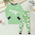 thumbnail image 2 of Hessimy Toddler Boys Girls Spring Summer 2Pcs Crewneck Long Sleeve Sweatshirt Casual Pants Soft Sweatsuit Set, Crewneck Sweat Set(Light Green,8-9 Years), 2 of 5