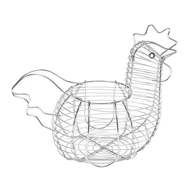 1 cesta de almacenamiento de huevos estilo granja, cesta de huevos de diseño de pollo, herramienta de almacenamiento multiusos para Sunnimix Huevo de hierro Huevos Titular de la cesta