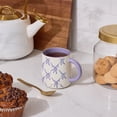 thumbnail image 3 of Thyme & Table 14.5 fl oz Purple Bows Stoneware Mug, Set of 2, 3 of 5