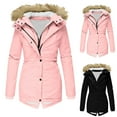 thumbnail image 5 of Lovskoo Winter Coats for Women Parka Long Sleeve Hooded Zipper Pocket Casual Jacket Pink, 5 of 5