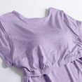 thumbnail image 3 of JGGSPWM Womens Solid Short Sleeve Tops Crewneck Build in Bra Blouse Plus Size Shirts Summer 2023 Tunic Tees Tshirts Purple XXXL, 3 of 8