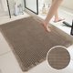 thumbnail image 1 of Alfombra absorbente para piso de baño | Alfombra de baño engrosada antideslizante | Superficie de terciopelo mullido | Tapete suave y lavable para entrada de puerta | Color sólido | 24x17 pulgadas, 1 of 6