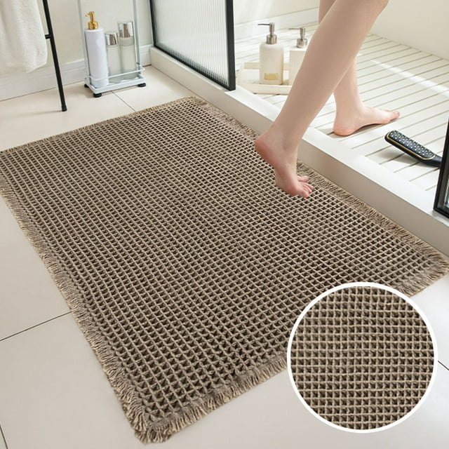 Alfombrilla de baño absorbente | Alfombra de inodoro antideslizante de felpa engrosada | Terciopelo de algodón suave | Alfombra de color sólido para la puerta del dormitorio de la entrada de la casa