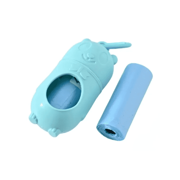 Dog Poop Bag Dispenser With 2 Rolls (Blue)