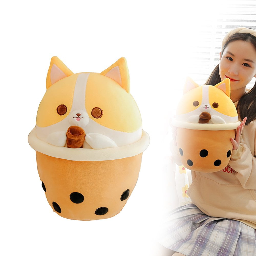 Boba Cat Plush Toy 12 Inches Ice Bubble Milk Tea Asian Comfort Food Soft Plush Toy Stuffed Animal Cute Japanese Anime Style Gift Walmart