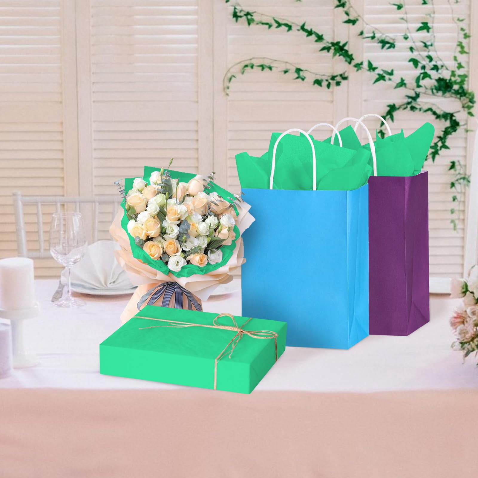 140 Sheets Tissue Paper – 14 x 20 Inch, Bulk for Gift Wrapping, Wedding, Birthday, DIY Crafts, Arts, Decor, Available in Black, Blue, Green, Pink, and White