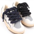 thumbnail image 5 of Cordón redondo de 10 mm para zapatos, tejido a mano, de algodón de tres hilos, universal, de color sólido, con decoración retorcida de algodón llamativo, 5 of 5