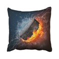 thumbnail image 1 of RYLABLUE Ice Hockey Puck In Fire And Water Of The Enveloped Black High Resolution And For Game Burn Pillowcase Throw Pillow Cover Case 18x18 inches, 1 of 2