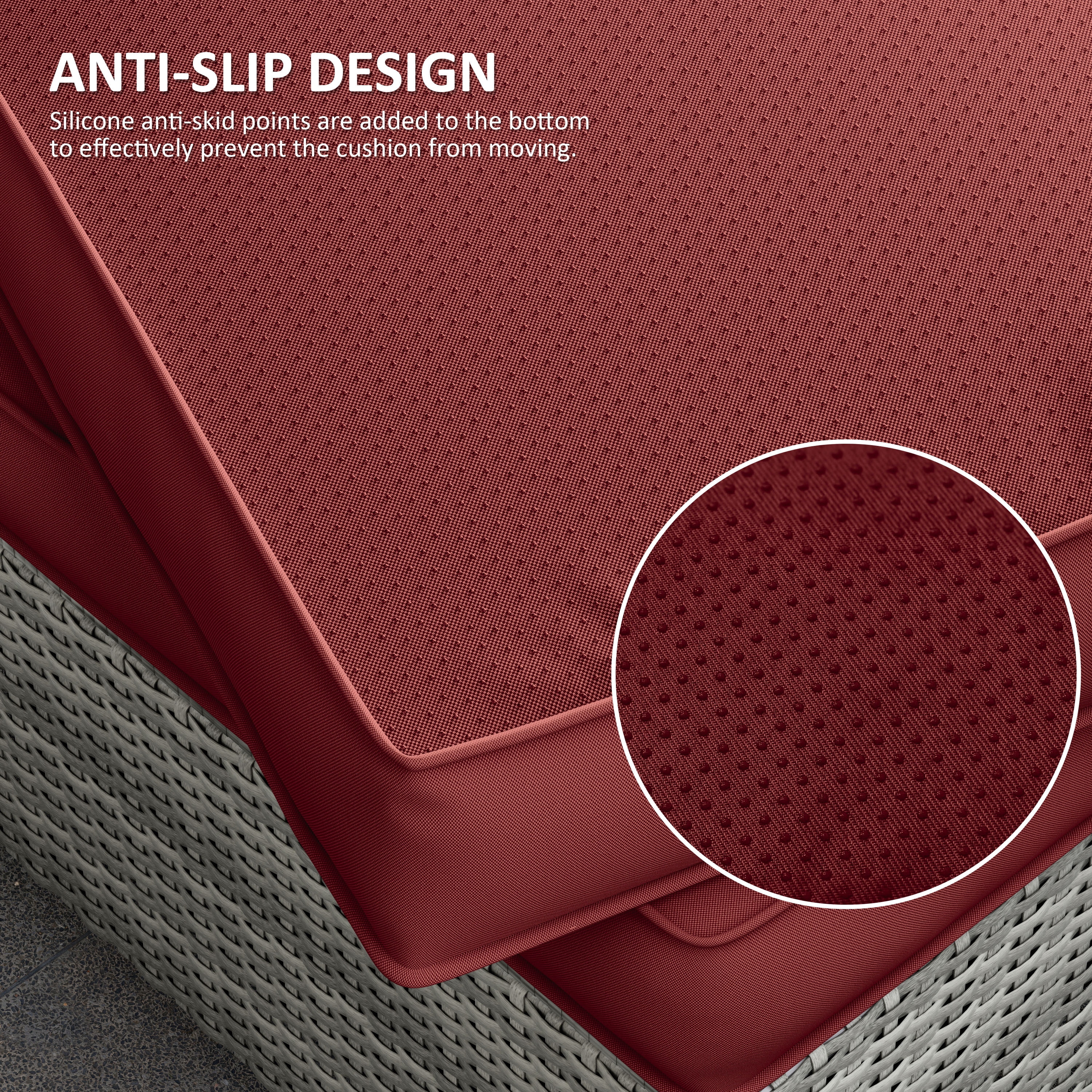 Pakunoda 14 Pcs Patio Outdoor Cushion Covers Replacement Slipcovers with Zipper Non-Slip for Garden Furniture Sofa Chair 3 Size Protector, Cover Only, Burgundy