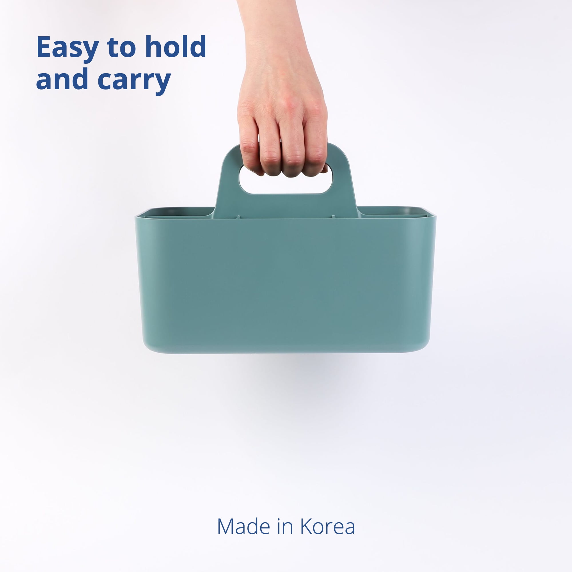 BLUE GINKGO Plastic Storage Caddy Organizer | Multipurpose, Portable, Stackable | (Rectangle) Green