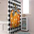 thumbnail image 6 of Fall Shower Curtain Orange Pumpkin Shower Curtains for Bathroom Black Buffalo Plaid Bath Curtains Sets with Hooks for Autumn Thanksgiving Seasonal Bathroom Decor Polyester Fabric Waterproof 72 x 84 in, 6 of 6