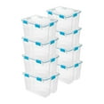 thumbnail image 1 of Sterilite 80qt Clear Stackable Gasket Storage Bin w/ Latch Lid, 8 Pack, 1 of 11