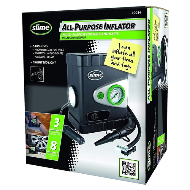 Inflador/compresor Slime 12 V 60 psi con luz LED y manómetro