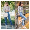 thumbnail image 7 of KLL Butterflies on Polka Dots Print Women's Long Sleeve Pajamas with Pants Sleepwear Loungewear 2 Set-XX-Large, 7 of 7