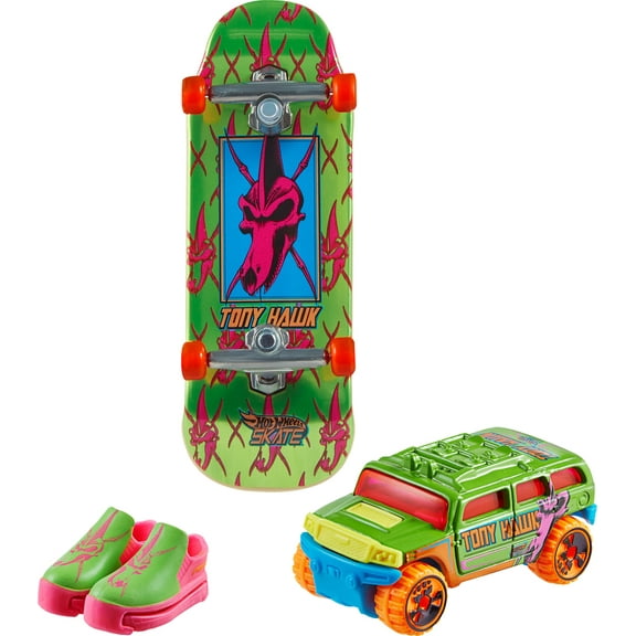 Hot Wheels Skate Tony Hawk Shifter Howlan Fingerboards, Rockster Car Toy & Skate Shoes