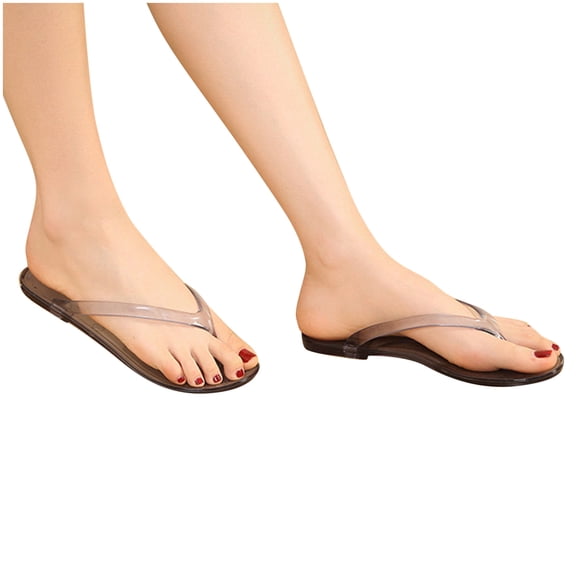 Jelly Flip Flops for Women Casual Summer Beach Sandals for Women Lightweight Open Toe Soft Thong Flat Shoes
