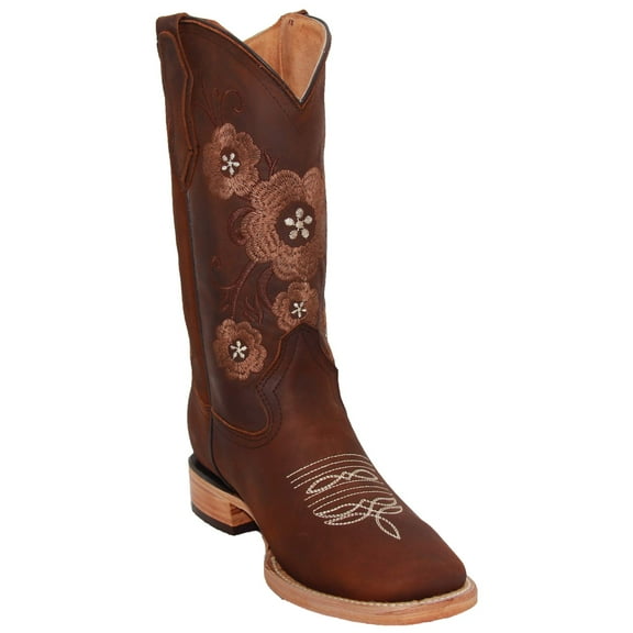 Women's Western Square Toe Floral Embroidered Cowboy Boots