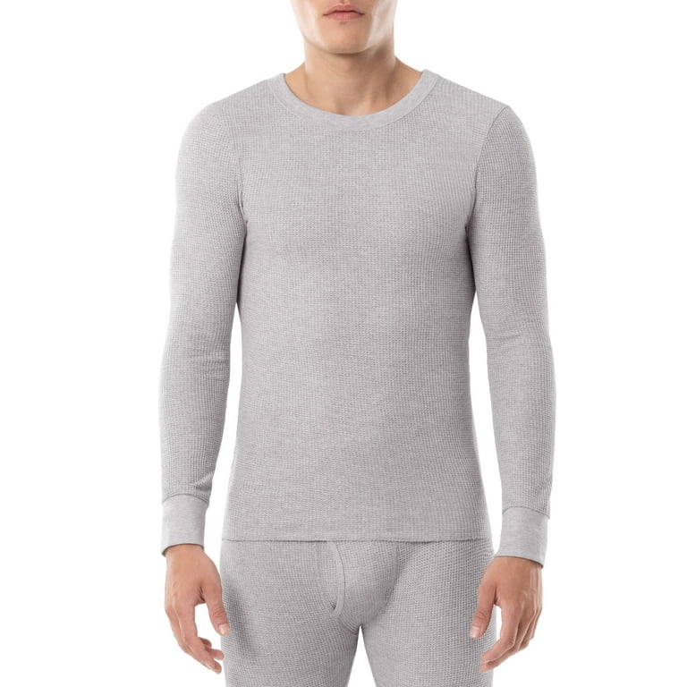 Fruit of the Loom Men's Thermal Waffle Crew Top, 2-Pack