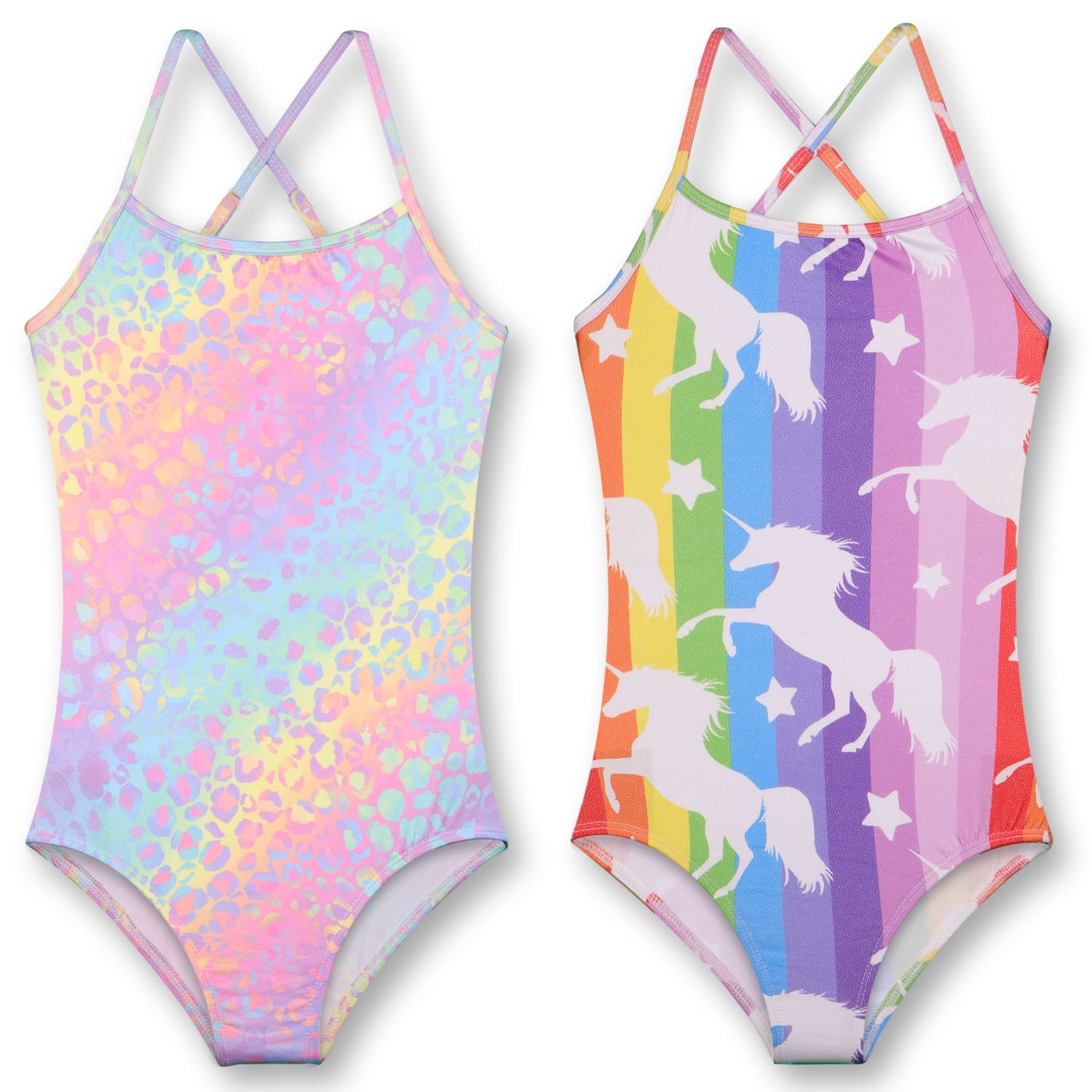 Yuyuekeji Girls Sparkle Swimsuits One Piece Hawaiian Beach Swimwear ...