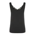 thumbnail image 5 of up to 60% off Gifts Usmixi Womens Tank Tops Party Club Sexy Lace Patchwork Slim Fit Tunic Vest Tops Summer Trendy Solid V-Neck Sleeveless Shirts Blouse Black XL, 5 of 7
