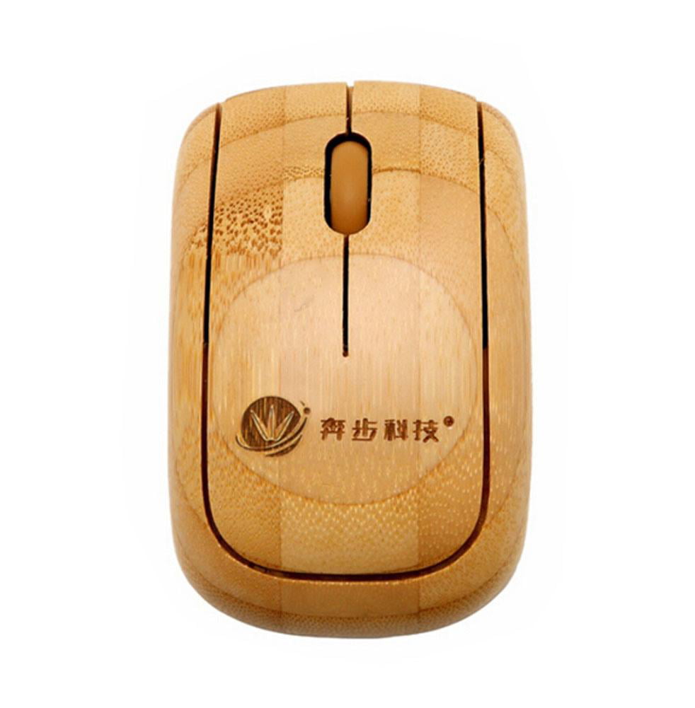New Style Bamboo Wireless Mouse Mini Office Wireless Mouse Goiabao Color Electronics Computer Networking 