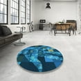 thumbnail image 4 of Ahgly Company Machine Washable Indoor Rectangle Transitional Deep Sky Blue Area Rugs, 7' x 9', 4 of 7