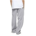 thumbnail image 4 of Cethrio Boys Athletic Sweatpants, Open Bottom Casual Relaxed Fit Drawstring Straight Leg Pants Gray Size 14-16, 4 of 5