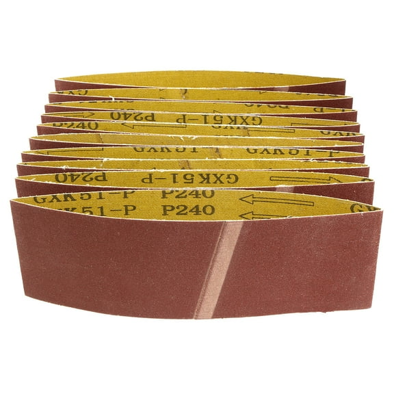 Uxcell 3" x 18" 240 Grit Lapped Joint Aluminum Oxide Sanding Belts 10 Pack