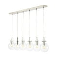 thumbnail image 3 of JONATHAN Y Harlow 40.5" 6-Light Modern Contemporary Round Glass/Iron LED Linear Pendant, Nickel/Clear, 3 of 13