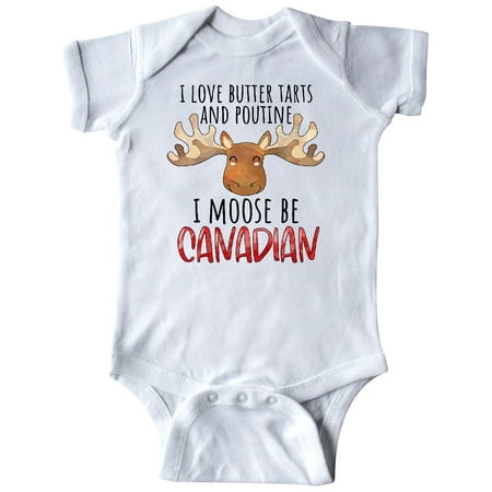 

Inktastic I Love Butter Tarts and Poutine I Moose Be Canadian Pun Gift Baby Boy or Baby Girl Bodysuit