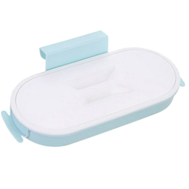 Soporte para bolsas de basura para gabinete, estante de almacenamiento de basura debajo del fregadero, soporte para bolsas de basura para Azul claro