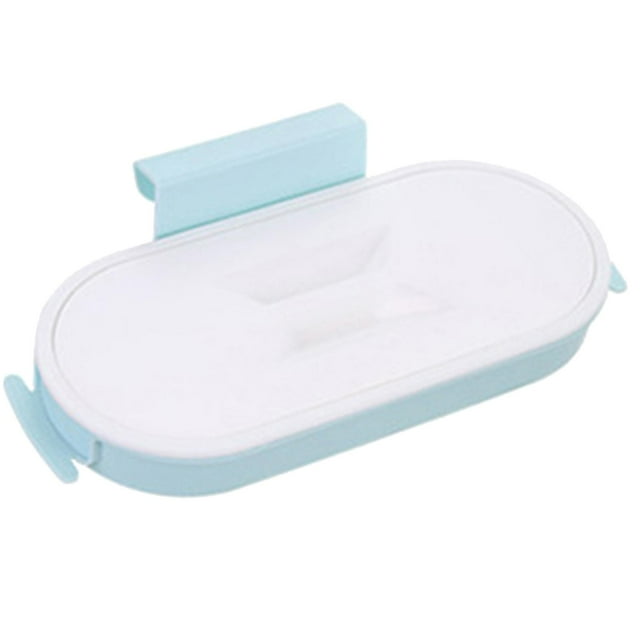 Soporte para bolsas de basura para gabinete, estante de almacenamiento de basura debajo del fregadero, soporte para bolsas de basura para Azul claro
