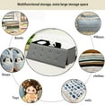 thumbnail image 4 of Storage Ottoman Bench, 43"Foldable Storage Bench with Upholstered Tufted, Storage Ottoman with Breathable Imitation Linen, Storage Ottoman Bench Footrest for Bedroom, Living Room, Entryway, Gray, 4 of 7