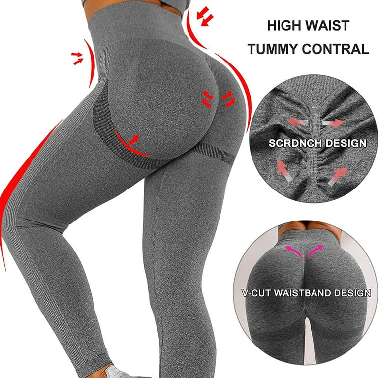 2023 Womens Scrunch Push Up Lycra Seamless Workout Leggings Gym