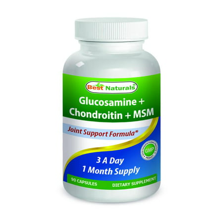 Best Naturals, glucosamine chondroïtine MSM suppléments, 2600 mg par portion, 90 capsules