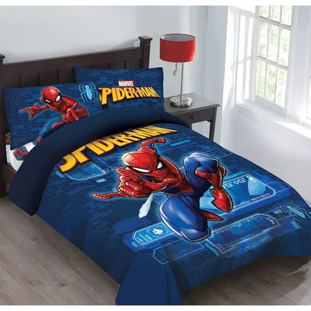 Full Spider Man Marvel Bed In A Bag Comforter Set W Fitted Sheet