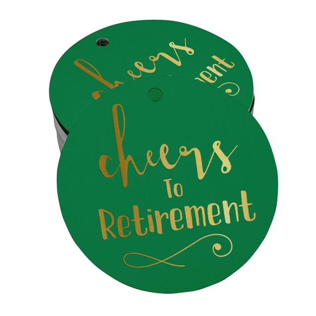 Inkdotpot Gold Foil Paper Hang Tags Cheers To Retirement Favor Tags 50 Pieces