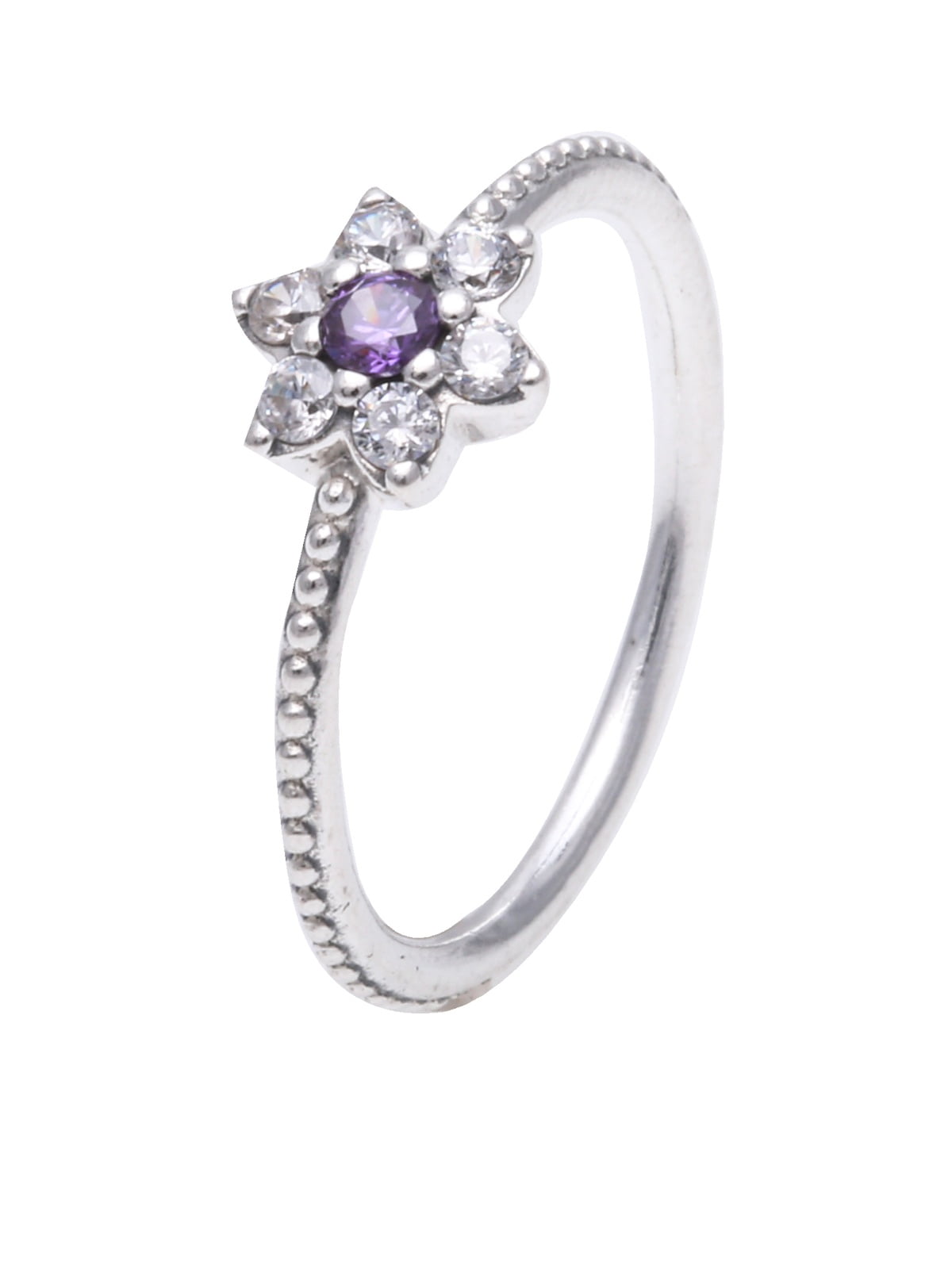 Authentic Forget Me Not Purple Clear CZ Ring 190990ACZ Walmart