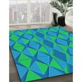 thumbnail image 3 of Ahgly Company Machine Washable Indoor Rectangle Transitional Neon Blue Area Rugs, 7' x 9', 3 of 7