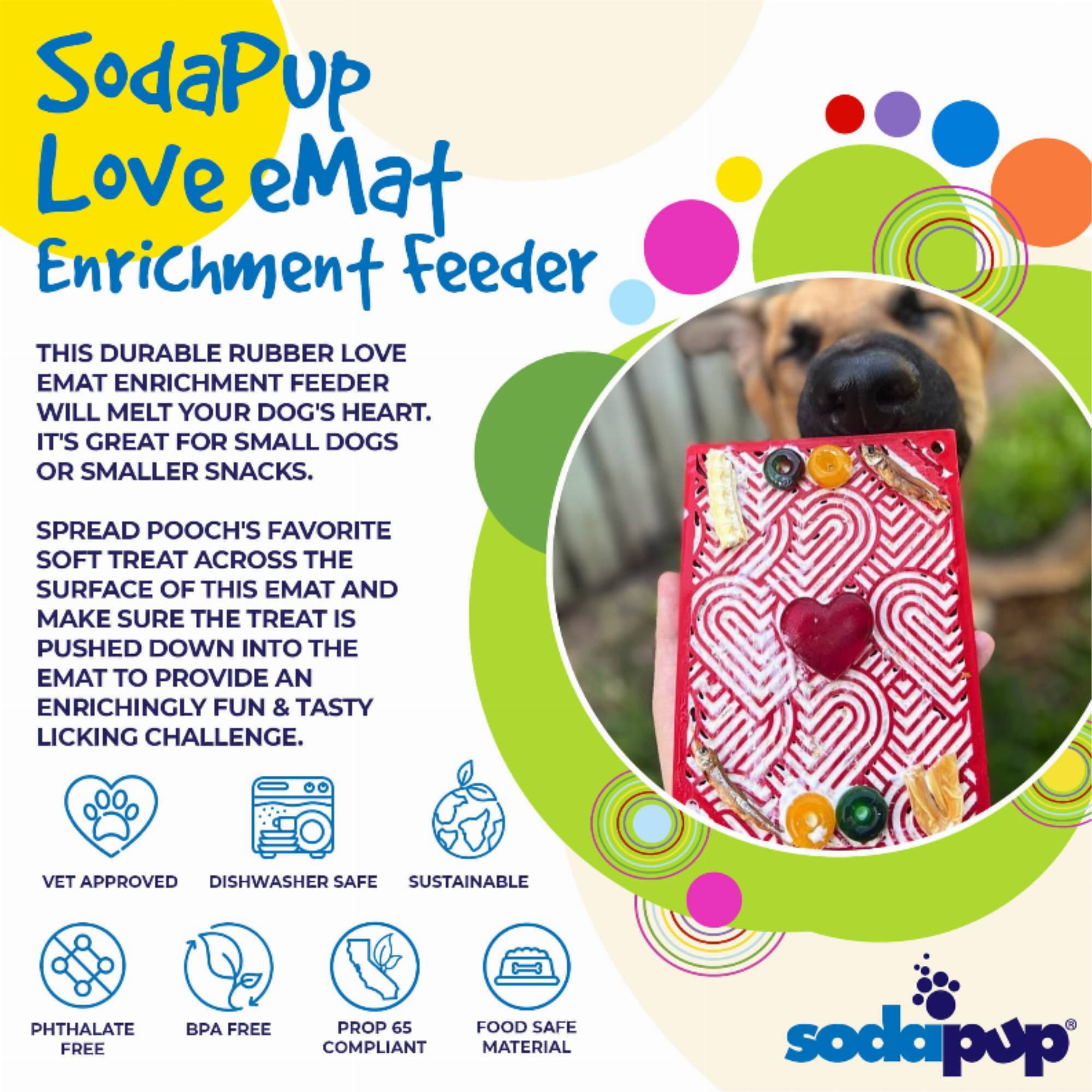 SodaPup Flower Power Design Emat Enrichment Lick Mat - Pink - Small