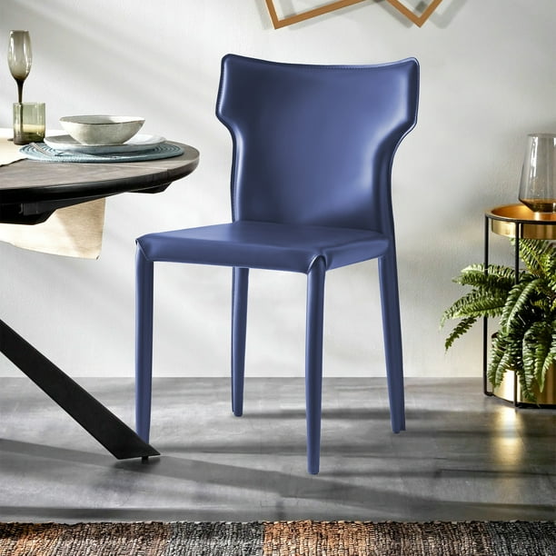 Assembled Dining Chairs Set of 2 Leather Upholstered Mid Century